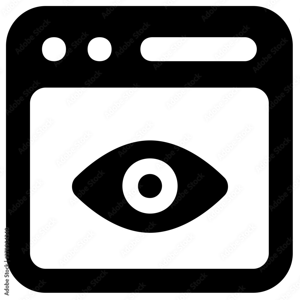 Eye on web page, concert of web monitoring icon in solid vector
Eye on web page, concert of web monitoring icon in solid vector
