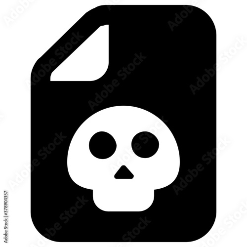 
Solid style of file hacking icon, cybercrime concept vector 
