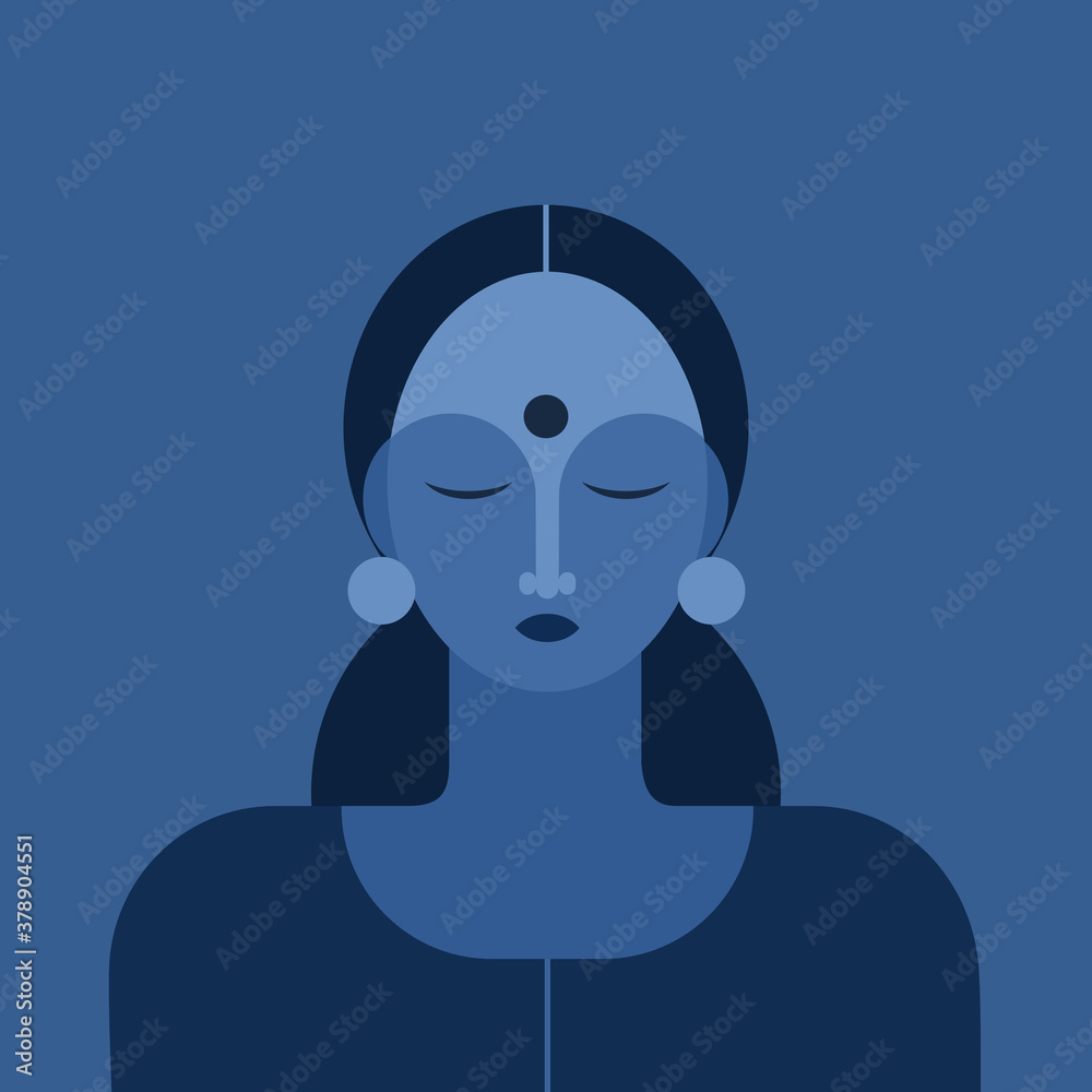Illustration of portrait of a traditional Indian girl Illustration of portrait of a traditional Indian girl