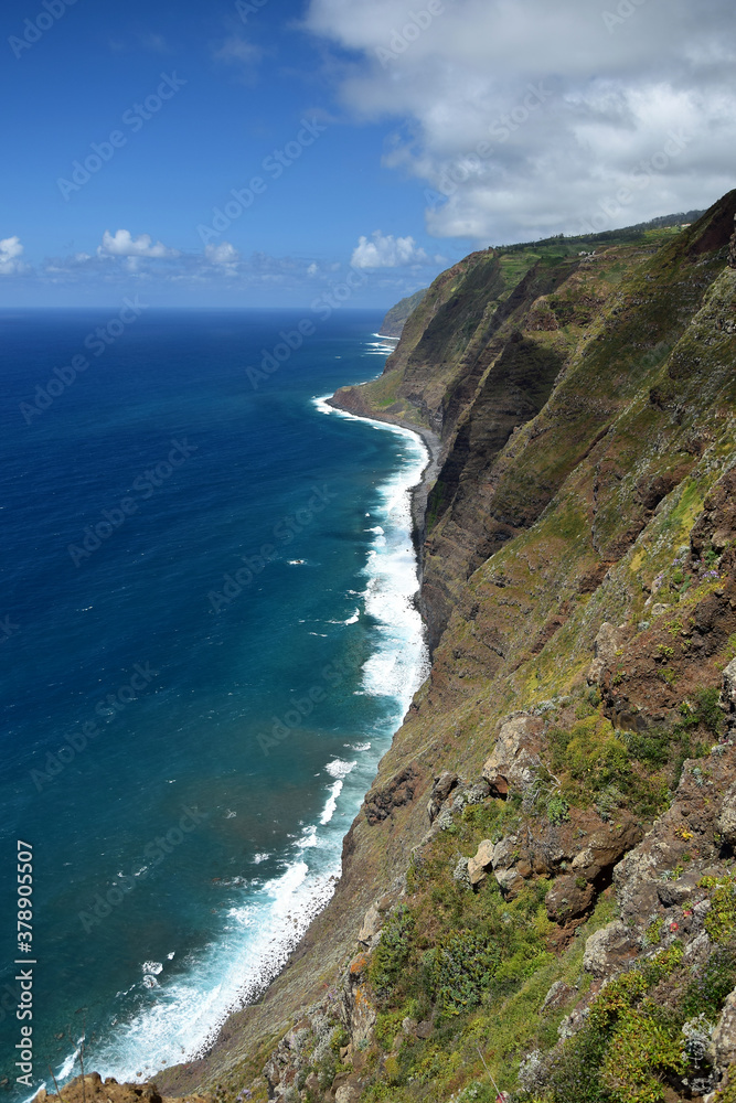 The cliffs near Ponta do Pargo, the most western point of Madeira, Portugal. The cliffs near Ponta do Pargo, the most western point of Madeira, Portugal.
