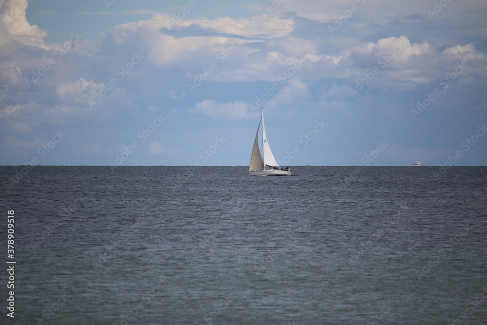 white sailing boat on the sea in germany