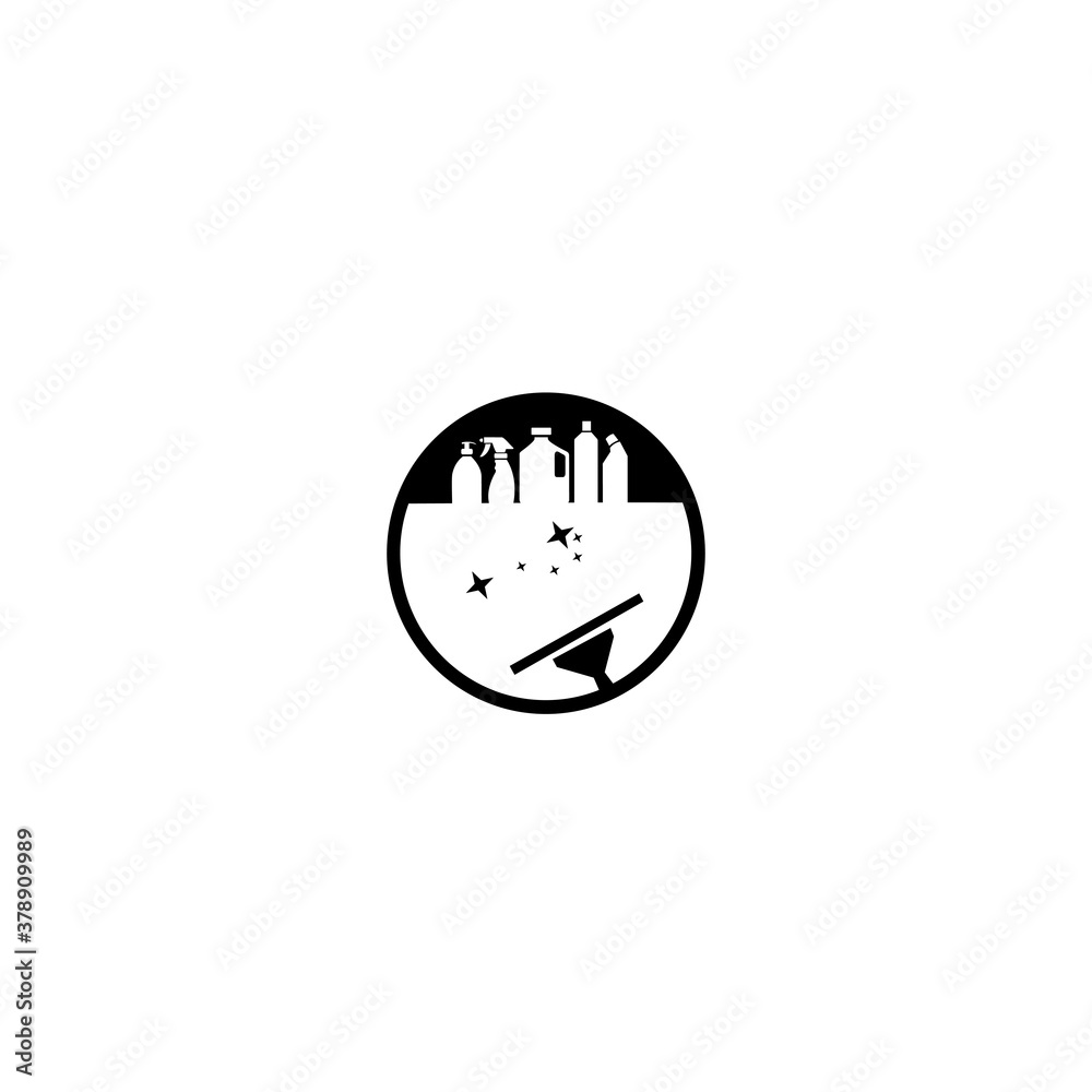 cleaning clean service logo icon vector template. Flat style trend modern logotype design vector illustration.