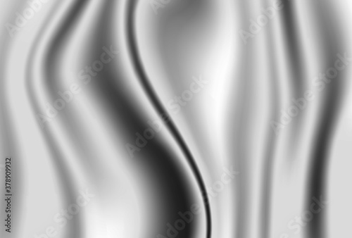Silver abstract background, silky metallic golden waves, vector illustration.