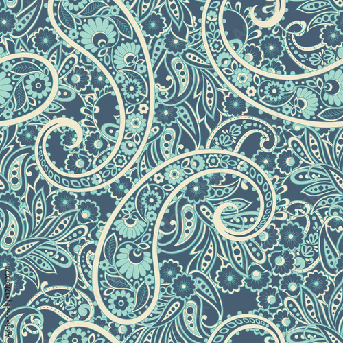 Paisley seamless pattern. Vector Vintage background in batik style