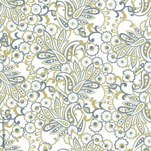 Vector flower seamless pattern. Cute floral background