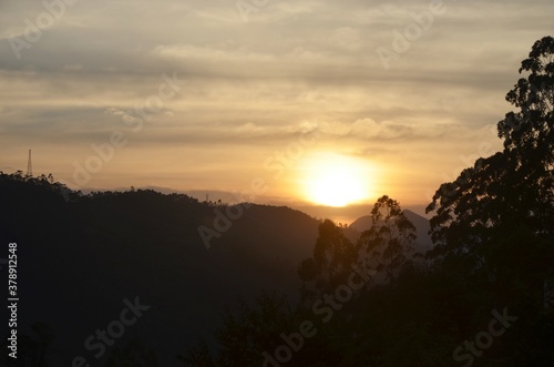 sunset over the mountains