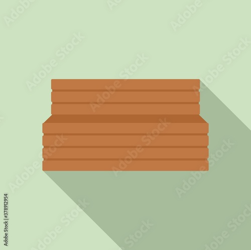 Sauna interior bench icon. Flat illustration of sauna interior bench vector icon for web design