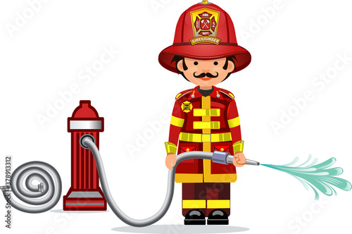 illustration of a firefighter