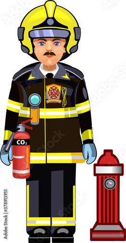 illustration of a firefighter