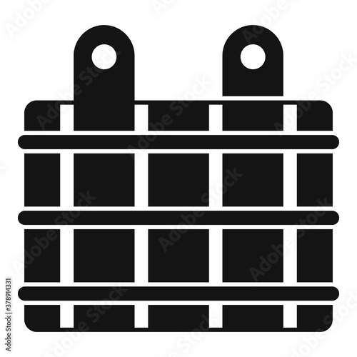 Sauna wood steel bucket icon. Simple illustration of sauna wood steel bucket vector icon for web design isolated on white background