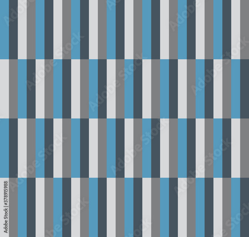 Seamless pattern with blue and light gray colored stripe geometric design for fabric or gift wrapping paper, simple abstract background.