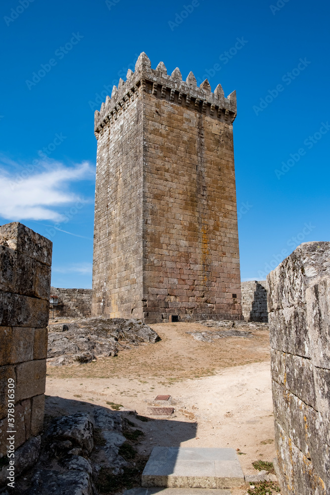 Medieval Castillo of Melgaço. Gothic style defensive architecture in Portugal.