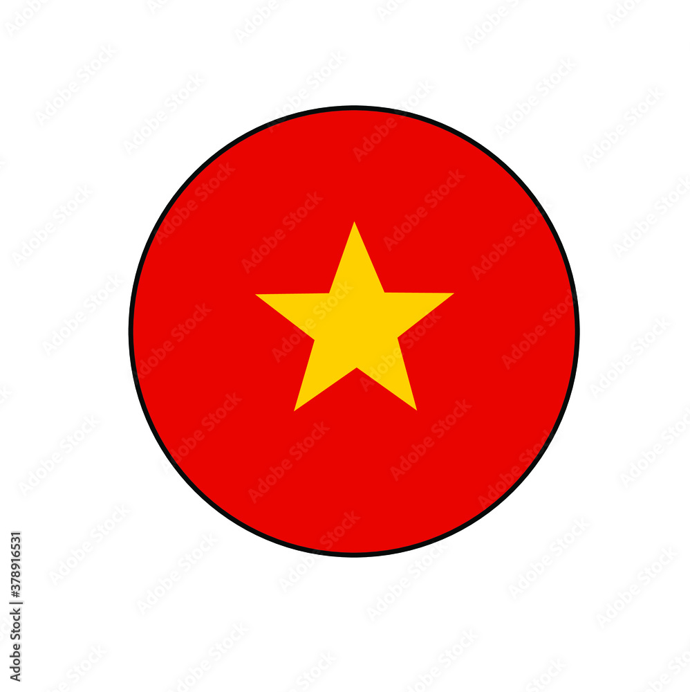 Vietnam Flag Button rounded on isolated white for Asia Country push button concepts. Vietnam Flag Button rounded on isolated white for Asia Country push button concepts.
