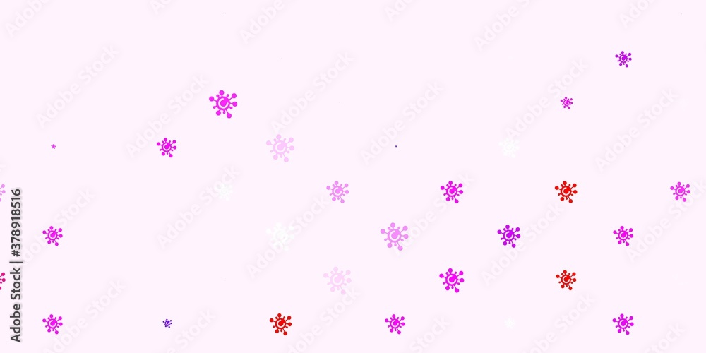 Light Blue, Red vector backdrop with virus symbols.