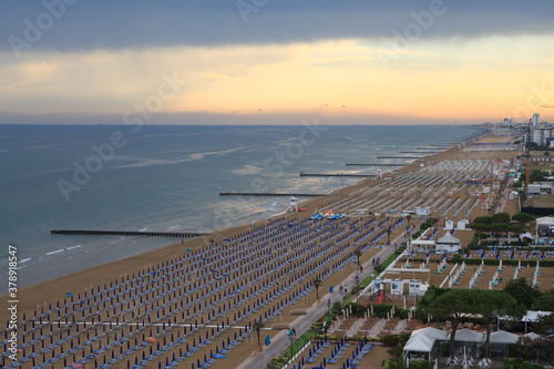 Canvastavla Aerial view of Lido di Jesolo with its wide sandy beaches