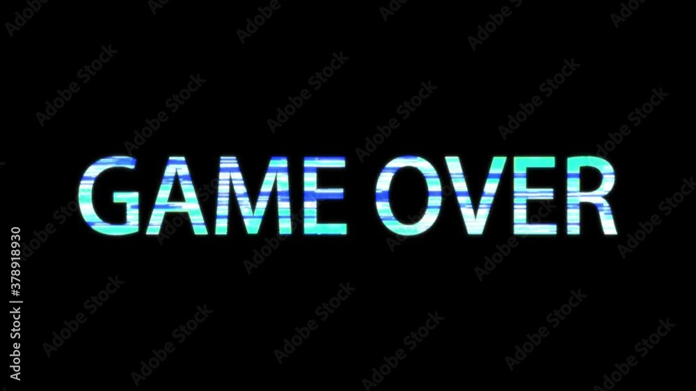 Abstract Digital Animation of Glitch and Noise. Game Over. Animation ...