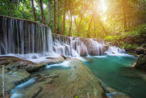 Huay Mae Khamin waterfall in tropical forest  Thailand