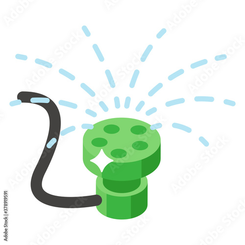 
Water sprinkler icon in isometric design 
