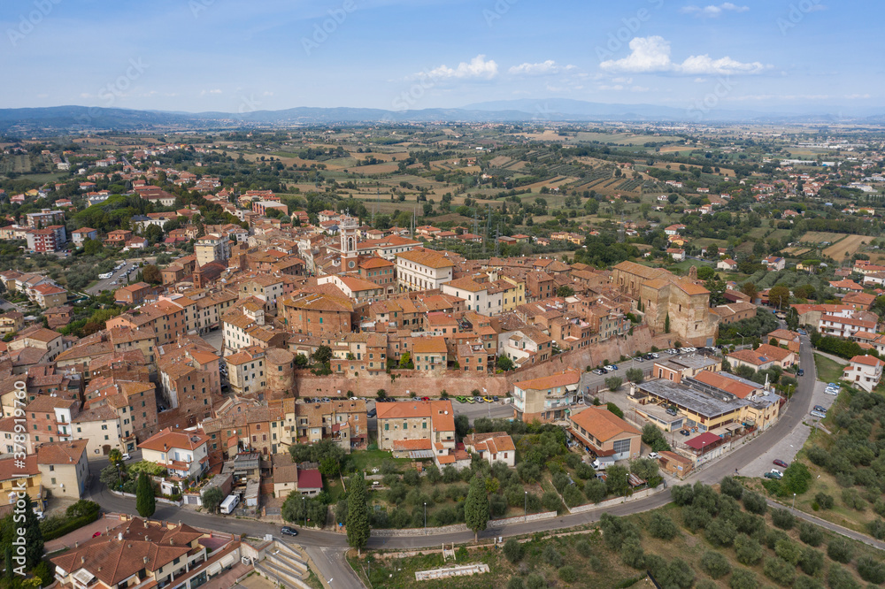 aerial view of foiano della chiana tuscany italy