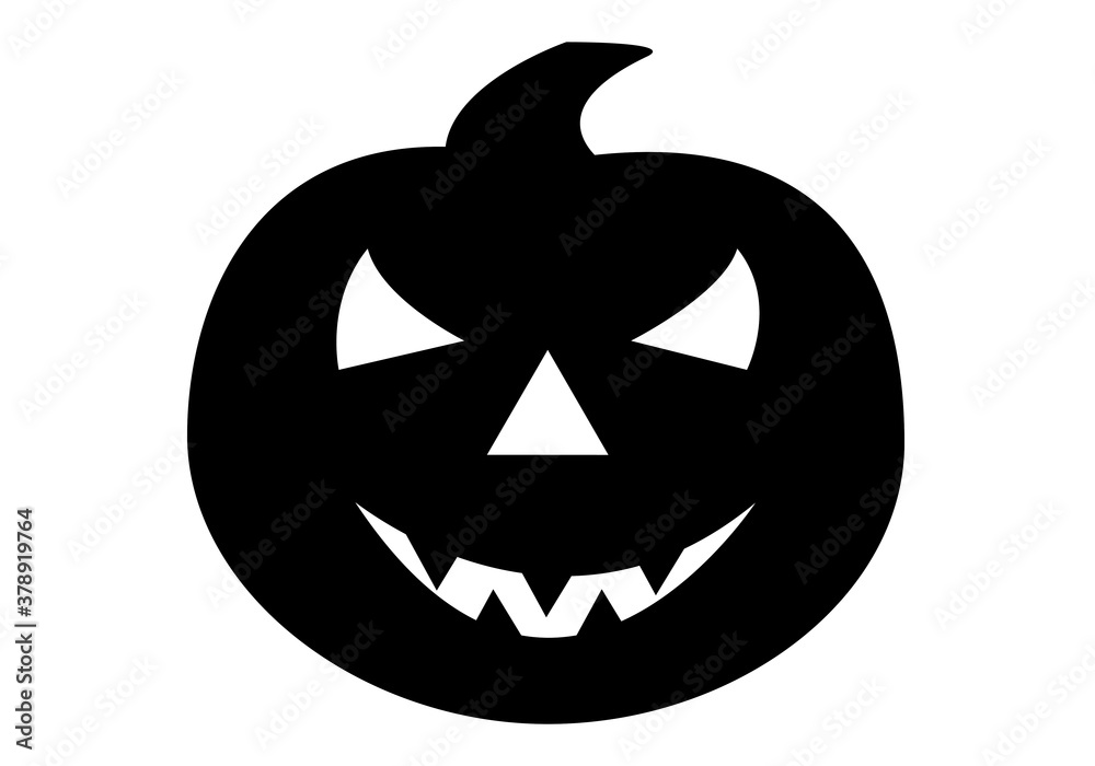 Icono de calabaza de Halloween en negro sobre fondo blanco Icono de calabaza de Halloween en negro sobre fondo blanco