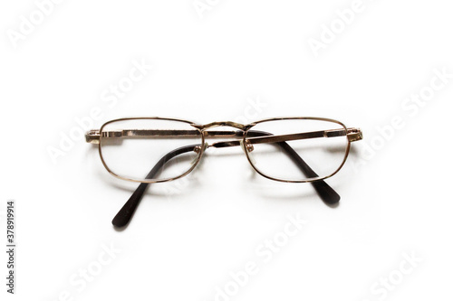 Reading glasses isolated on a white background.