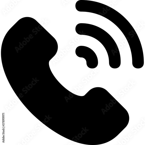 
Signals with receiver, incoming call in modern filled style 
