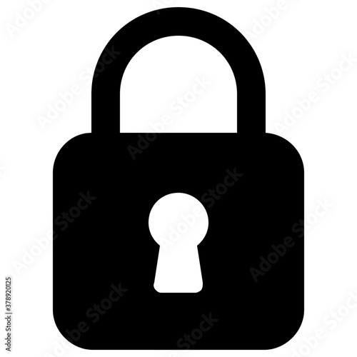 
Secure with a padlock, glyph icon design 
