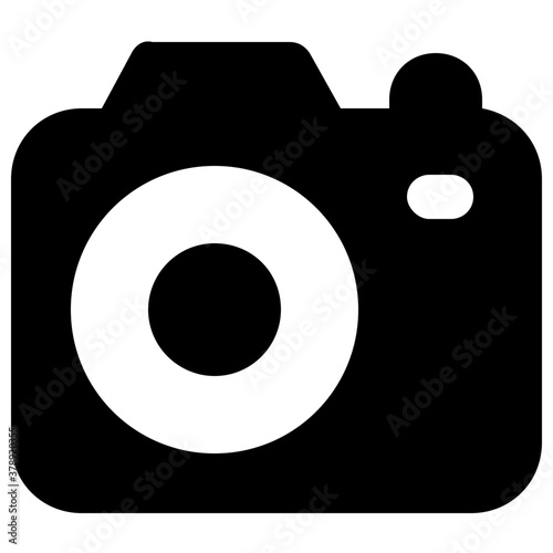 
Camera, photographic equipment icon in solid style 
