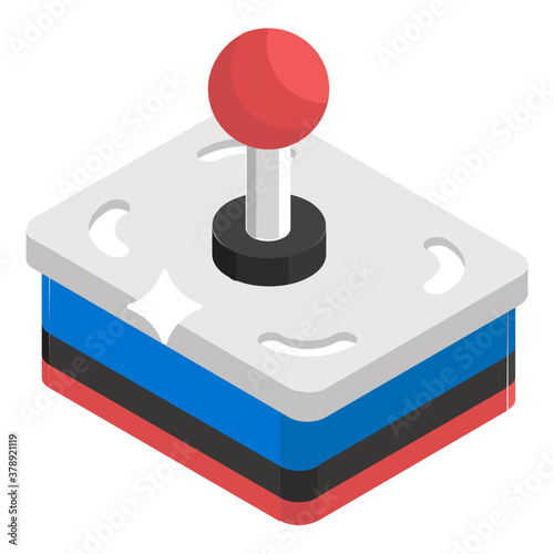 
Icon of joystick or game controller, input device vector in isometric style 
