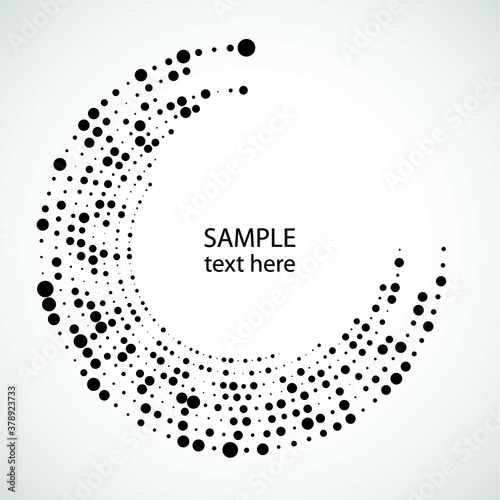Halftone dots in circle form. round logo . vector dotted frame . Half tones design element