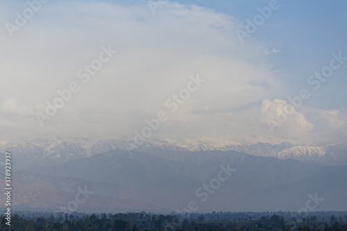 Wide Landscape view of beautiful mountains of Kashmir.