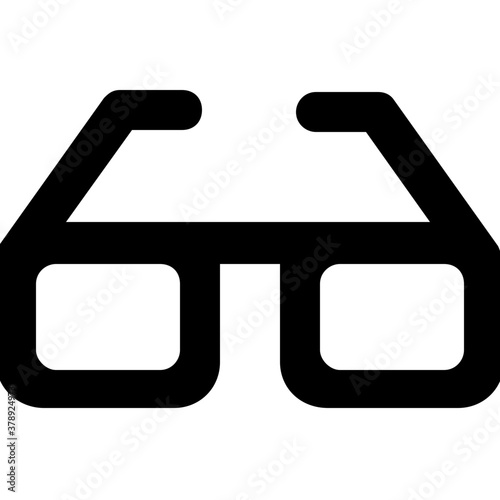
3d glasses icon in trendy solid vector design 
