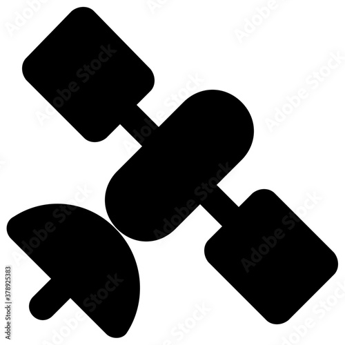 
Artificial satellite or artificial spaceflight icon in solid style 

