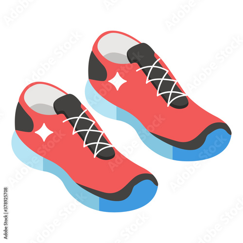 


Icon of shoes in isometric style, footwear accessory 
