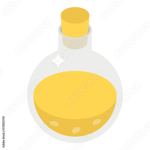 
Trendy isometric design of massage oil bottle icon
