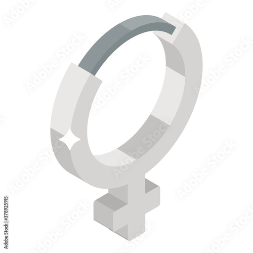 
Isometric design of earring icon, a piece of jewelry worn on the ear 
