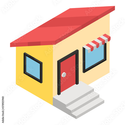 
A beautiful design icon of beauty shop in isometric style 

