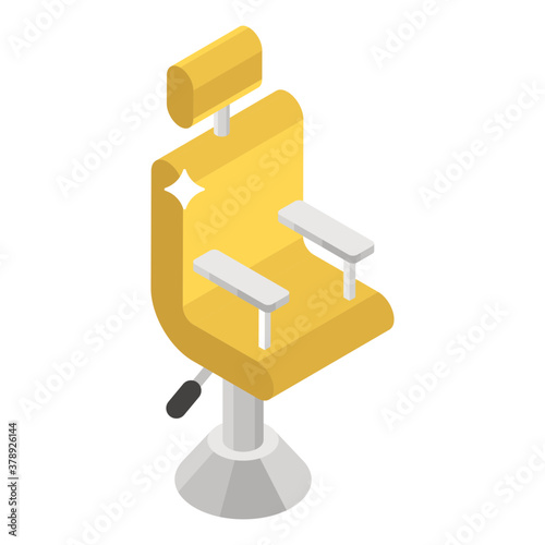 
A comfortable recliner chair, icon of salon chair 
