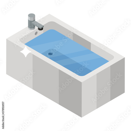 
Modern style icon of bath, a washroom amenity

