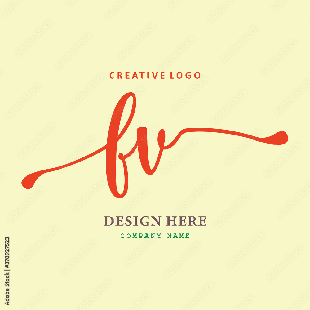 FV lettering logo, simple, elegant, easy to understand and authoritative