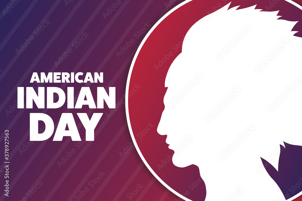 American Indian Day. Holiday concept. Template for background, banner, card, poster with text inscription. Vector EPS10 illustration.