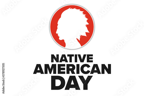 Native American Day. Holiday concept. Template for background  banner  card  poster with text inscription. Vector EPS10 illustration.