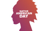 Native American Day. Holiday concept. Template for background, banner, card, poster with text inscription. Vector EPS10 illustration.