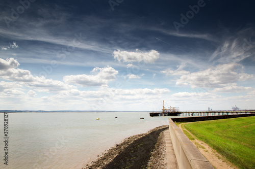 the banks of canvey island at the river thames in essex
