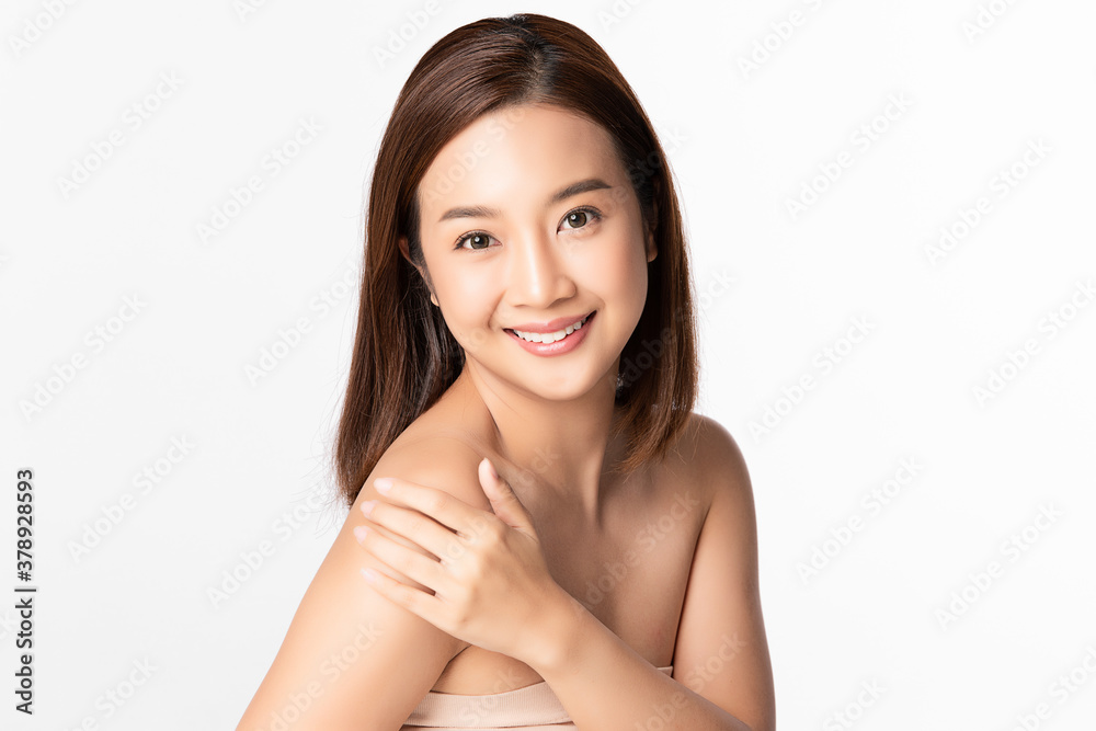 Beautiful young asian woman with clean fresh skin on white background, Face care, Facial treatment, Cosmetology, beauty and spa, Asian women portrait Beautiful young asian woman with clean fresh skin on white background, Face care, Facial treatment, Cosmetology, beauty and spa, Asian women portrait