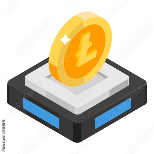 
Initial coin offering, fundraising mechanism icon of ico crypto 
