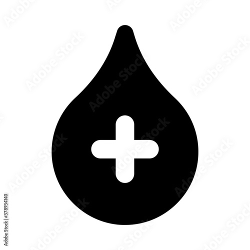 
Vector design of blood drop in modern solid style 
