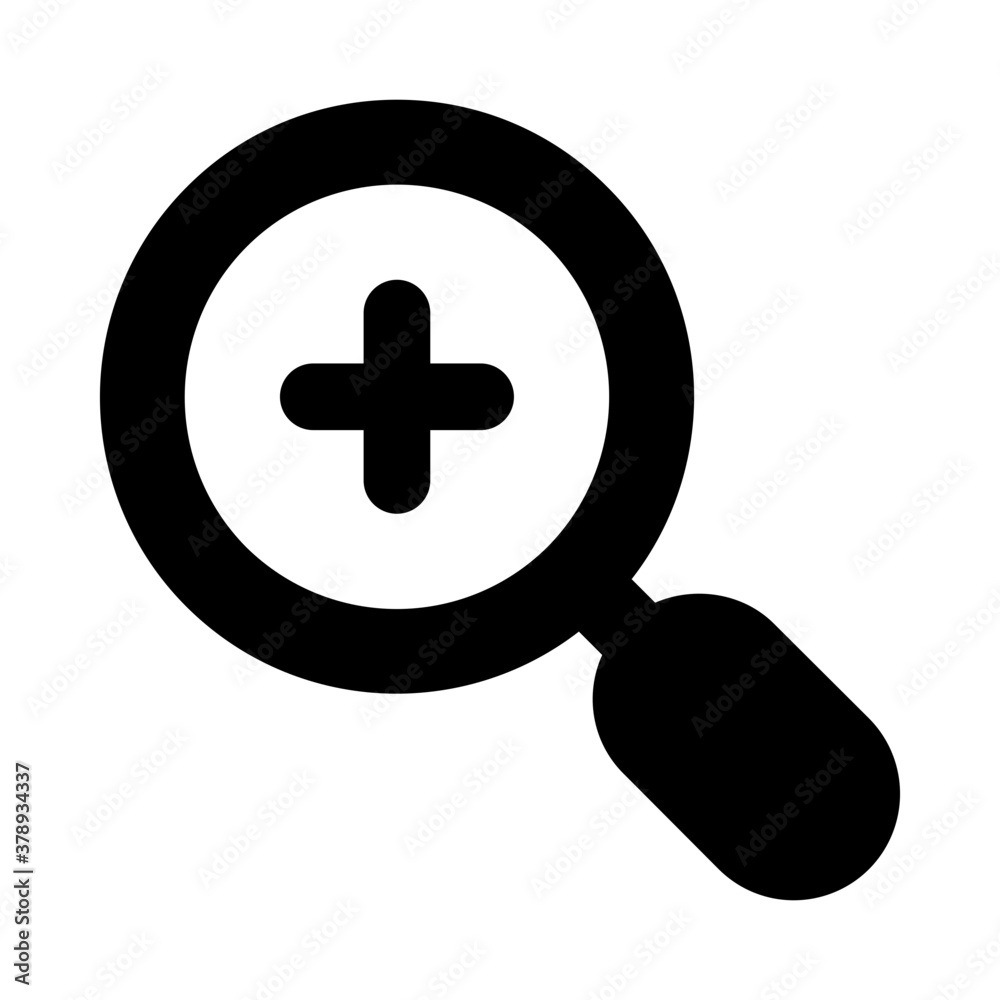 
Plus under magnifier, vector design of medical search 
