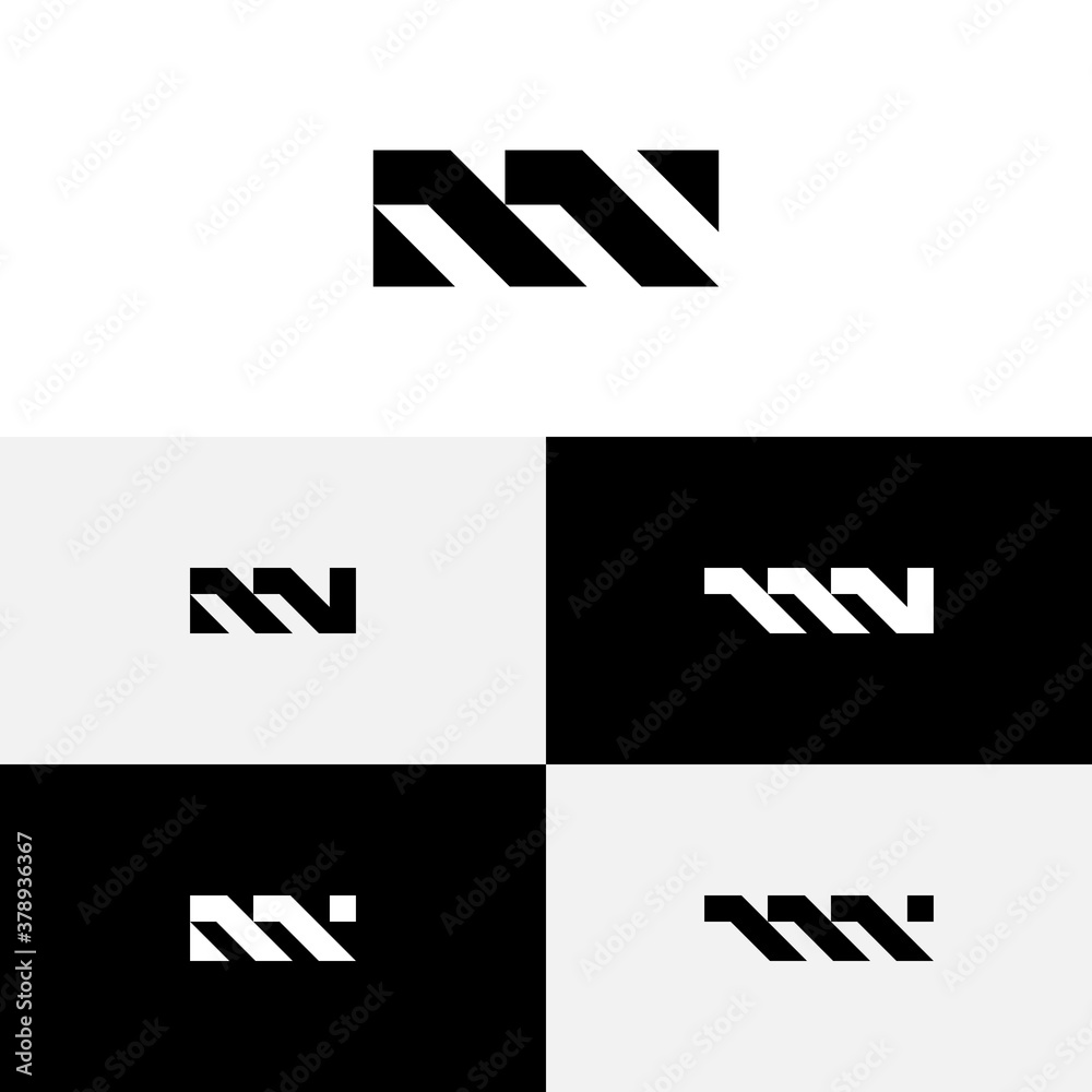 initial monogram letter mn logo vector