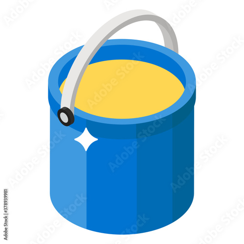 
Wall paint bucket or gardening accessory,  isometric design 
